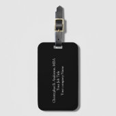 Schwarz-weißes Minimalistisches Beruflich personal Gepäckanhänger (Vorderseite Vertikal)