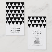 Schwarz-weißes Minimalistisches Dreieck Geometrie Visitenkarte (Vorne/Hinten)