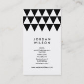 Schwarz-weißes Minimalistisches Dreieck Geometrie Visitenkarte (Rückseite)