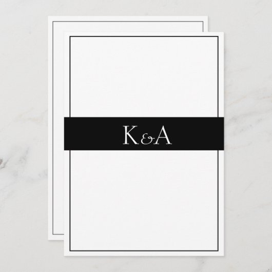 Schwarz-weißes Minimalistisches Elegantes Modernes Save The Date (Vorne/Hinten)