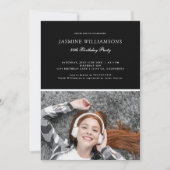 Schwarz-weißes Minimalistisches Foto Einladung (Vorderseite)