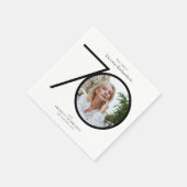 Schwarz-weißes Minimalistisches Foto zum 70. Gebur Serviette (Ecke)