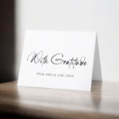 Schwarz-weißes Minimalistisches Handgeschriebenes  Dankeskarte