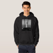 Schwarz-weißes Minimalistisches Leuchtturm Hoodie (Vorne ganz)