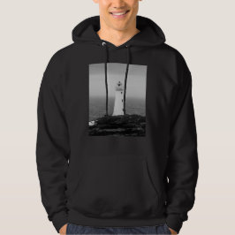 Schwarz-weißes Minimalistisches Leuchtturm Hoodie