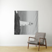 Schwarz-weißes Minimalistisches Leuchtturm Wandteppich (Beispiel (Horizontal))