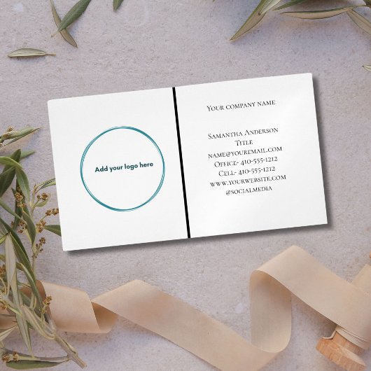 Schwarz-weißes Minimalistisches Logo Magnetische Visitenkarte