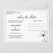 Schwarz-weißes Minimalistisches modernes Foto Ankündigungspostkarte (Rückseite)