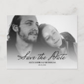 Schwarz-weißes Minimalistisches modernes Foto Ankündigungspostkarte (Vorderseite)