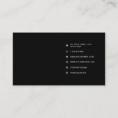 Schwarz-weißes Minimalistisches Signaturskript Visitenkarte (Rückseite)
