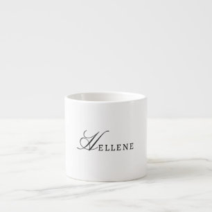 Schwarz-weißes Minimalistisches und Chic Monogramm Espressotasse