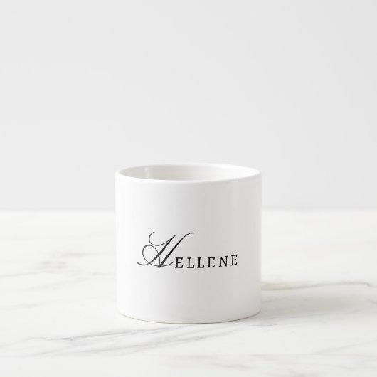 Schwarz-weißes Minimalistisches und Chic Monogramm Espressotasse (Vorderseite)