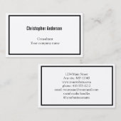 Schwarz-weißes Minimalistisches Unternehmen Visitenkarte (Vorne/Hinten)