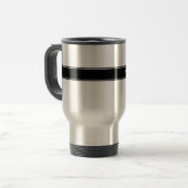 Schwarz-weißes mit Monogramm Reisebecher (Vorderseite Links)