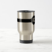 Schwarz-weißes mit Monogramm Reisebecher (Mittel)