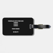 Schwarz-weißes mit Monogramm Volleyballgepäck Gepäckanhänger (Rückseite horizontal)