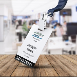 Schwarz-weißes Mitarbeiter-ID-Abzeichen für große  Ausweis