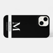 Schwarz-weißes, modernes Berufliches Geschäftsmono iPhone Hülle (Rückseite (Horizontal))