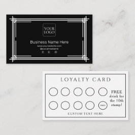 Schwarz-weißes, modernes Business Café Kaffee Treuekarte