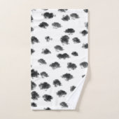 Schwarz-weißes modernes dalmatinisches Fleckenmust Badhandtuch Set (Handtuch)