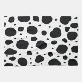 Schwarz-weißes modernes dalmatinisches Fleckenmust Geschirrtuch (Horizontal)
