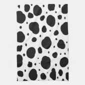 Schwarz-weißes modernes dalmatinisches Fleckenmust Geschirrtuch (Vertikal)