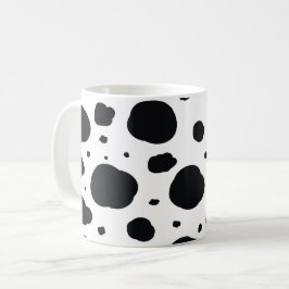 Schwarz-weißes modernes dalmatinisches Fleckenmust Kaffeetasse