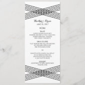 Schwarz-weißes modernes Deko-Hochzeitmenü Menükarte (Vorderseite)