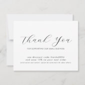 Schwarz-weißes, modernes Firmenlogo Dankeskarte (Rückseite)