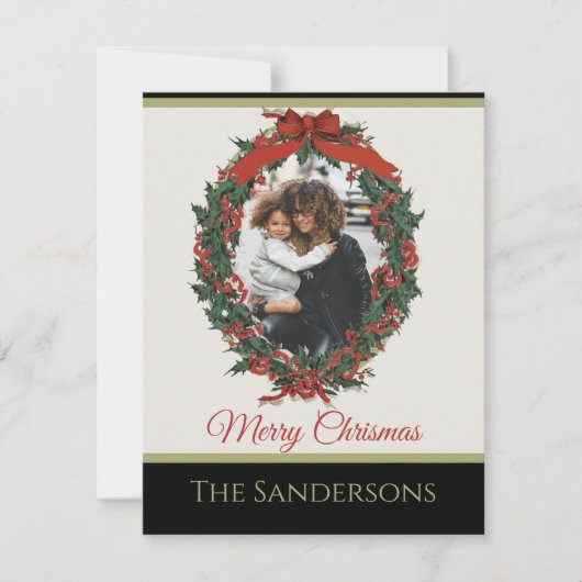 Schwarz-weißes modernes Foto Weihnachten (Vorderseite)