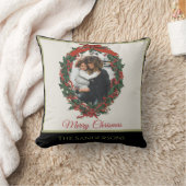 Schwarz-weißes modernes Foto Weihnachten Kissen (Decke)