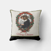 Schwarz-weißes modernes Foto Weihnachten Kissen (Rückseite)