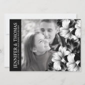 Schwarz-weißes modernes Hochzeitsfest - Foto Einladung (Rückseite)