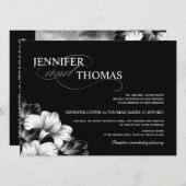 Schwarz-weißes modernes Hochzeitsfest - Foto Einladung (Vorne/Hinten)