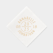 Schwarz-weißes modernes Hochzeitsstipendium und Da Servietten Mit Folie (Rechts)