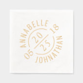 Schwarz-weißes modernes Hochzeitsstipendium und Da Servietten Mit Folie (Vorderseite)