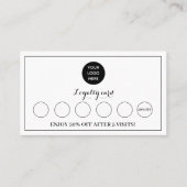 Schwarz-weißes, modernes Logogeschäft Treuekarte (Vorderseite)