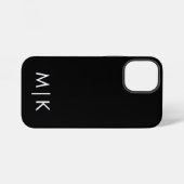 Schwarz-weißes modernes Monogramm iPhone Hülle (Rückseite (Horizontal))