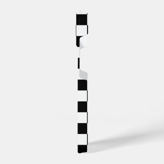 Schwarz-weißes, modernes Prüfbrettmuster iPhone Hülle (Linke Seite)