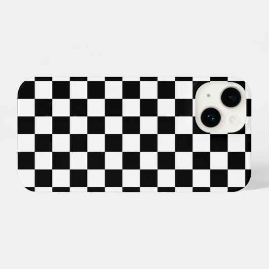 Schwarz-weißes, modernes Prüfbrettmuster iPhone Hülle (Rückseite (Horizontal))