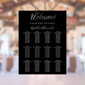 Schwarz-weißes, modernes Skript-Hochzeitstabelle Poster