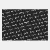 Schwarz-weißes, modernes Urlaubsgeschenk minimal Geschenkpapier Set (Vorderseite 2)