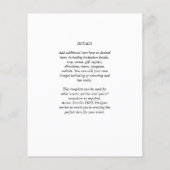 SCHWARZ-WEISSES MONOCHROME-Hochzeitspapier Flyer (Hinten)