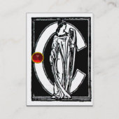 SCHWARZ-WEISSES MONOGRAM C-SCHREIBEN, ROTER RUBY G VISITENKARTE (Rückseite)