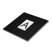 Schwarz-weißes Monogramm Anfangsschreiben Modernes Fliese (Seite)