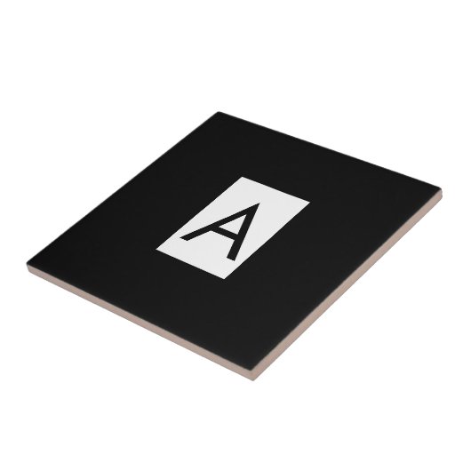 Schwarz-weißes Monogramm Anfangsschreiben Modernes Fliese (Seite)