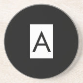 Schwarz-weißes Monogramm Anfangsschreiben Modernes Getränkeuntersetzer (Vorne)