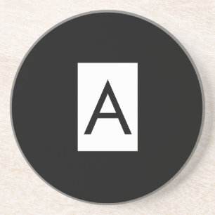 Schwarz-weißes Monogramm Anfangsschreiben Modernes Getränkeuntersetzer