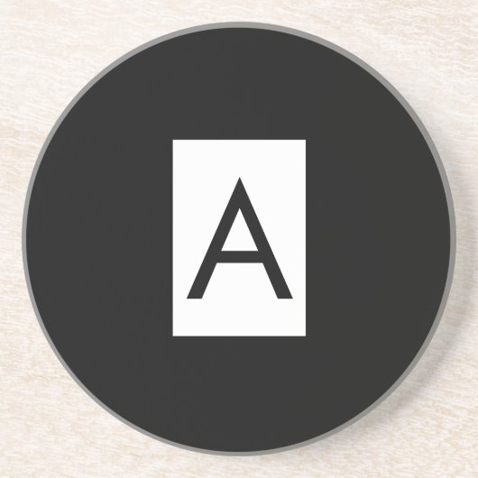 Schwarz-weißes Monogramm Anfangsschreiben Modernes Getränkeuntersetzer (Vorne)