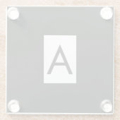 Schwarz-weißes Monogramm Anfangsschreiben Modernes Glasuntersetzer (Rückseite)